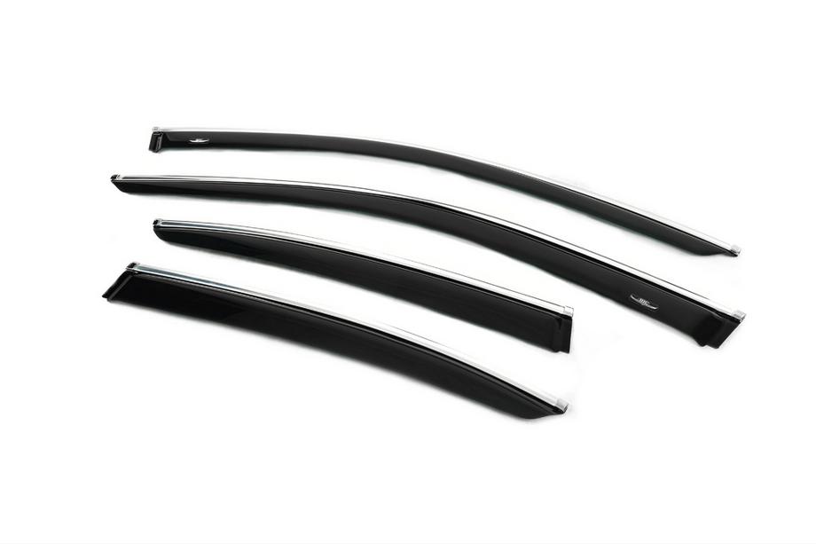 Lexus GS 2011-2020 рр. Вітровики з хромованим молдингом (4 шт, HIC) Фото 6