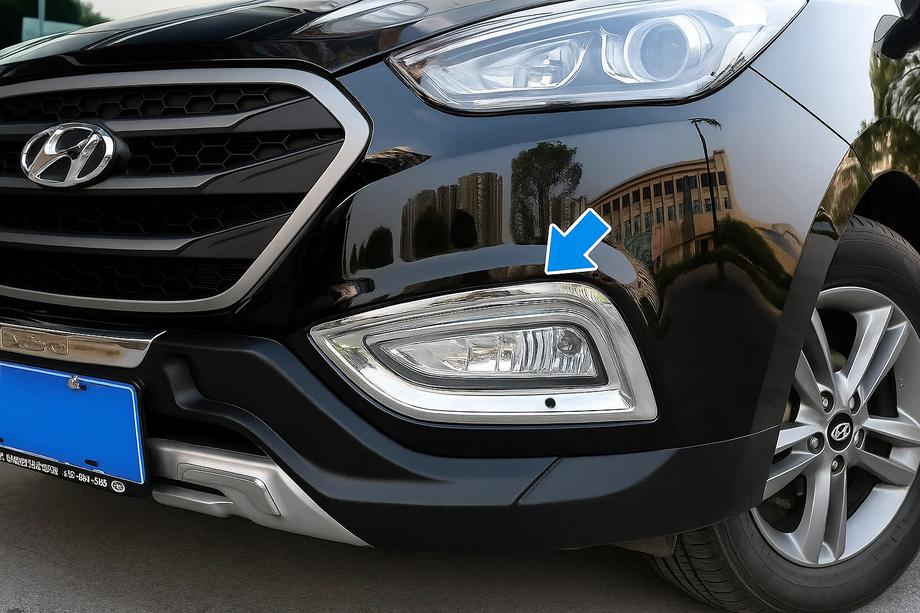 Hyundai IX-35 2010-2015 рр. Накладки на протитуманки для китайської версії (2 шт) Image