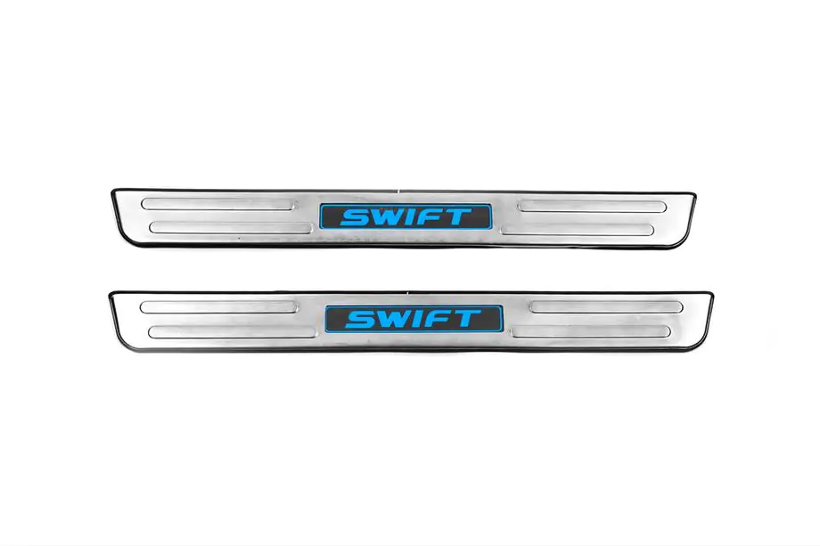 Suzuki Swift 2010-2017 рр. Накладки на пороги Libao LED (2 шт, нерж)