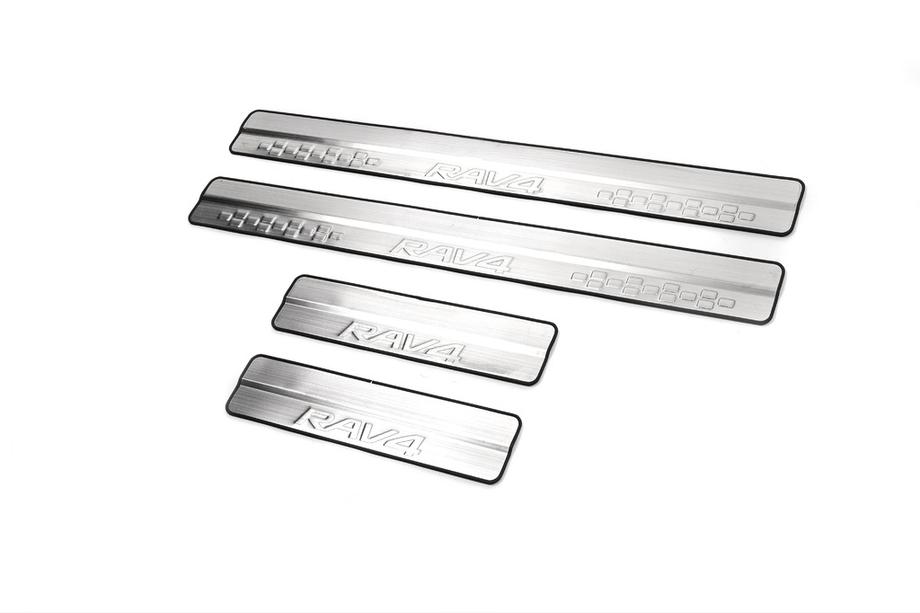 Toyota Rav 4 2013-2018 рр. Накладки на пороги Libao (4 шт, нерж) Фото 2