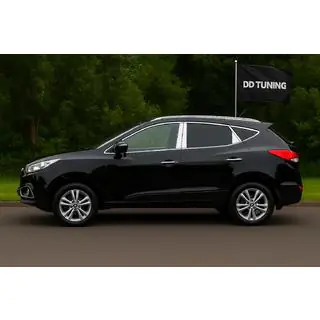 Повна окантовка стекол та стійок LIBAO (20 шт, нерж.) Hyundai IX-35 2010-2015 рр. фото 1
