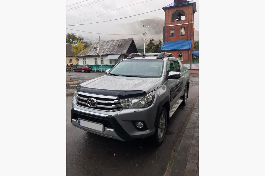 Toyota Hilux 2015- рр. Рейлінги з перемичками (2 шт, Хром) Фото 4