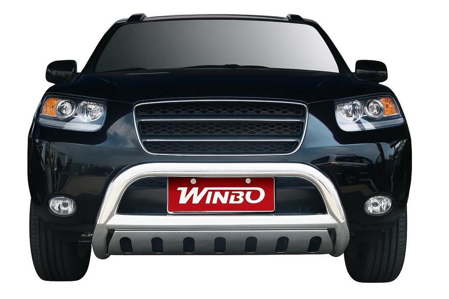 Hyundai Santa Fe 2 2006-2012 рр. Кенгурятник Winbo (нерж.) Image