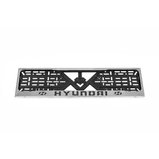 Рамка під номер хром Hyundai (1 шт, нержавіюча сталь) фото 2