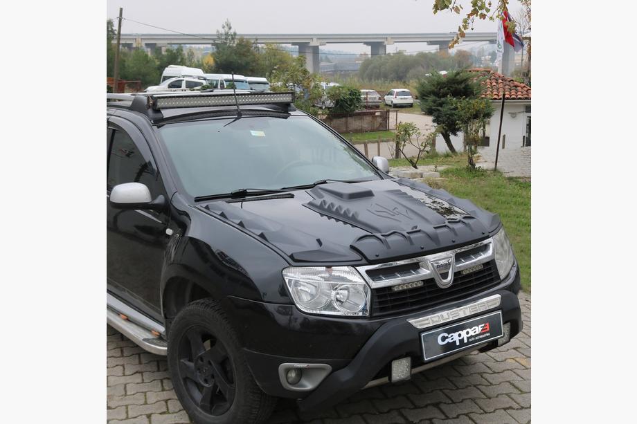 Renault Duster 2008-2017 рр. Комплект накладок на капот DRAGON (3 шт) Фото 3