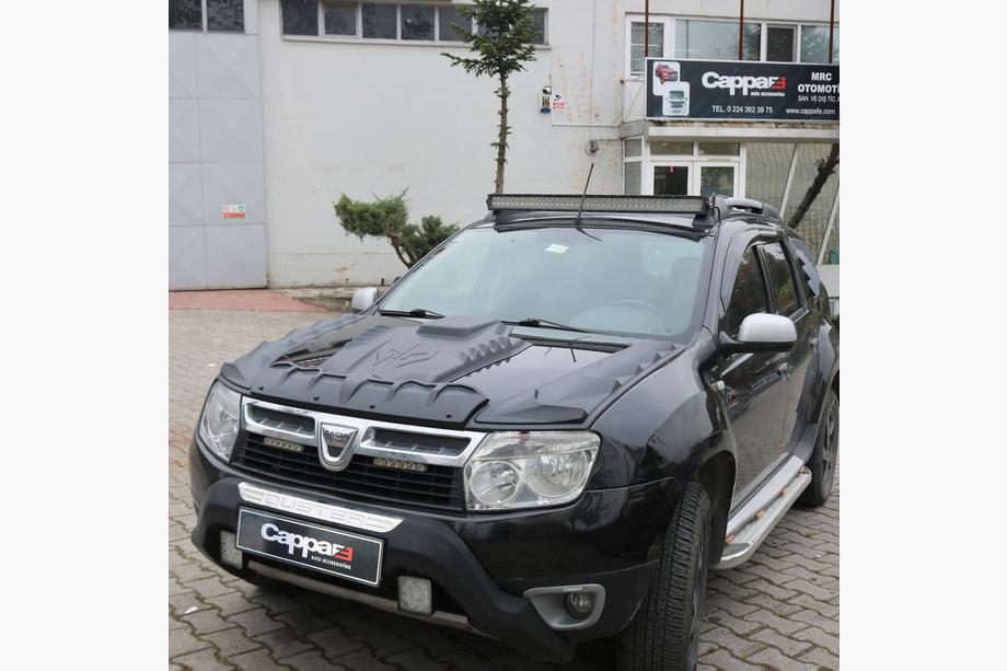 Renault Duster 2008-2017 рр. Комплект накладок на капот DRAGON (3 шт) Фото 4