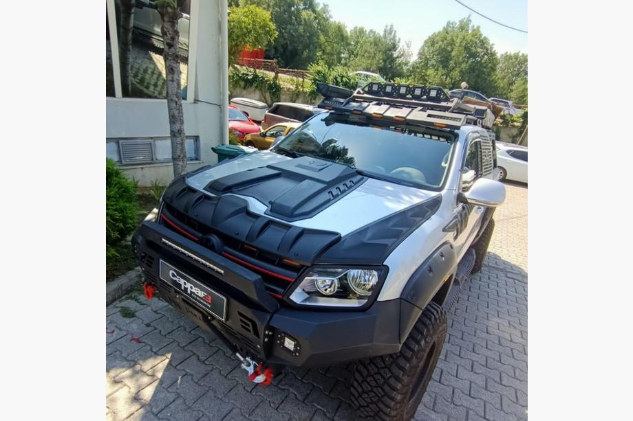 Volkswagen Amarok 2010-2022 рр. Комплект накладок на капот DRAGON (3 шт) Фото 6