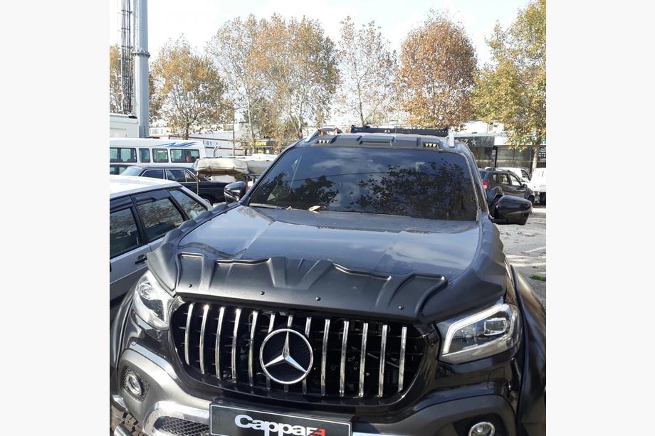 Mercedes X class 2017-2020 рр. Комплект накладок на капот DRAGON (3 шт) Фото 4