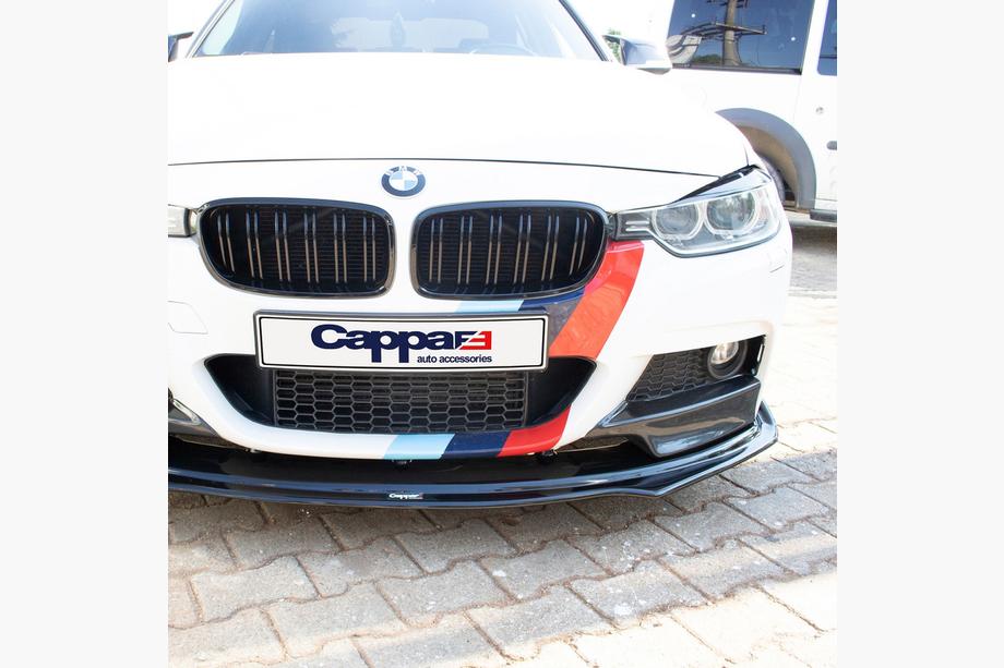 BMW 3 серія F30/F31 2012-2019 рр. Накладка на передній бампер EuroCap (чорна, для М-Performance) Фото 4