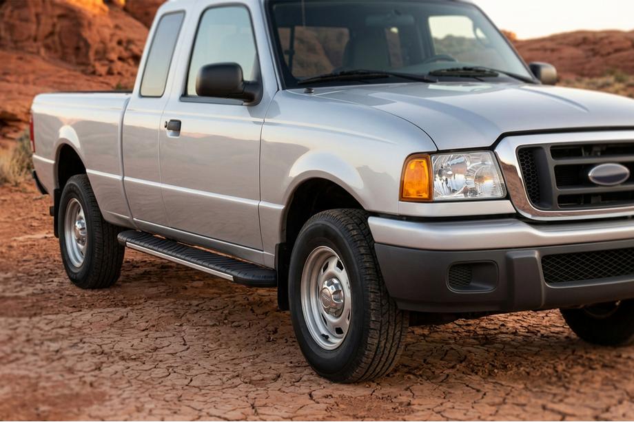 Ford Ranger 2002-2006 рр. Бокові пороги Bosphorus Grey (2 шт., Алюміній) Image