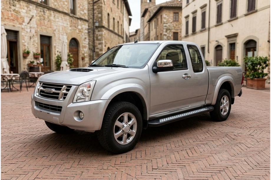 Isuzu D-Max 2002-2011 рр. Бокові пороги Vision New Black (2007-2012, 2 шт., Алюміній) Фото 1