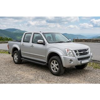 Бокові пороги Allmond Black (2007-2012, 2 шт., Алюміній) Isuzu D-Max 2002-2011 рр. фото 1