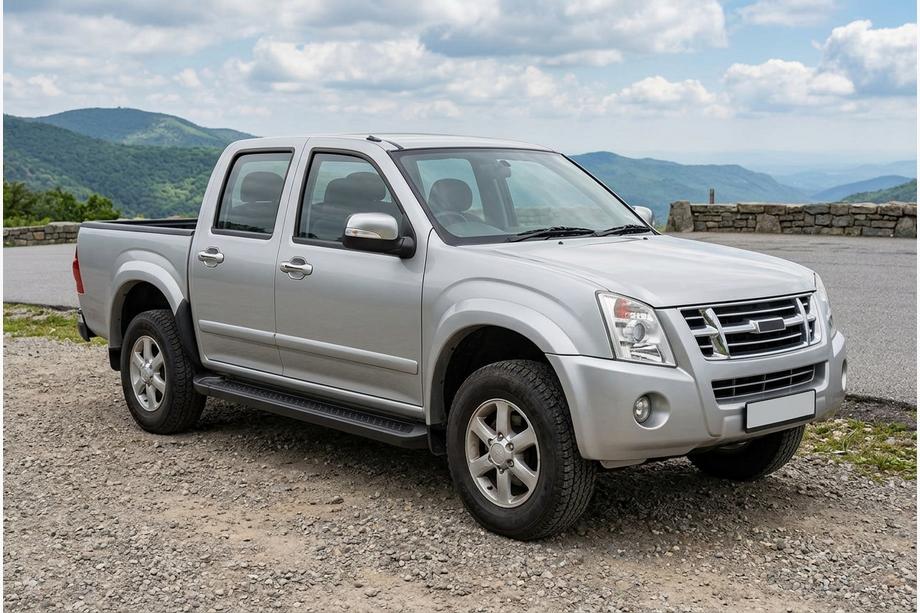 Isuzu D-Max 2002-2011 рр. Бокові пороги Allmond Black (2007-2012, 2 шт., Алюміній) Image