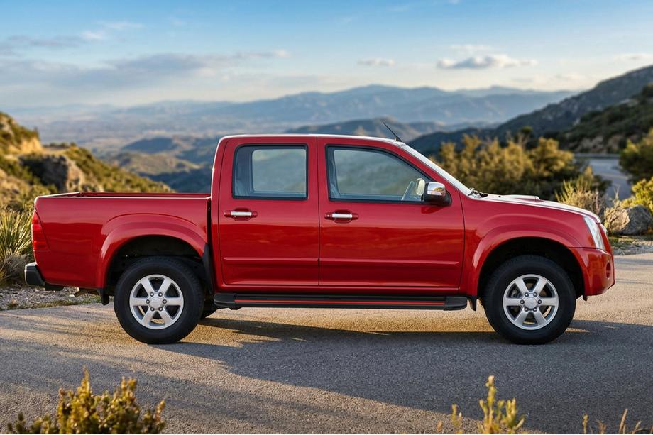 Isuzu D-Max 2002-2011 рр. Бокові пороги Maya Red (2007-2012, 2 шт., Алюміній) Image