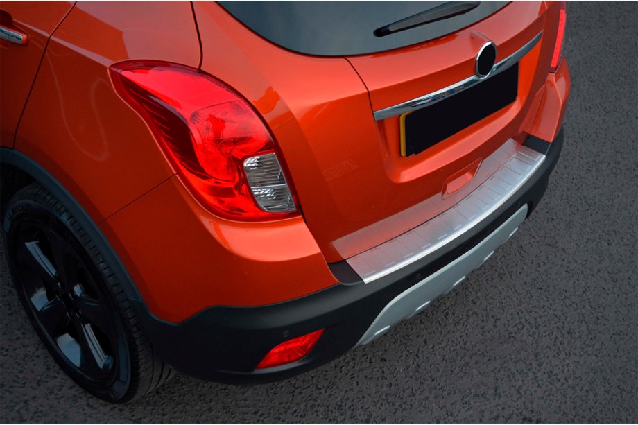 Opel Mokka 2012-2021 рр. Накладка на задній бампер OmsaLine (2012-2016, нерж) Фото 2