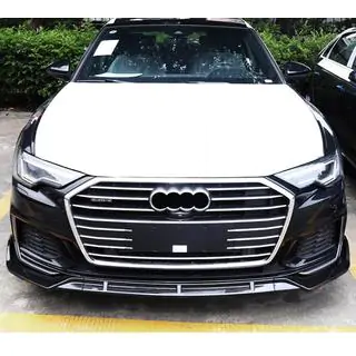 Передня лип накладка (чорна) Audi A6 C8 2018-2025 рр. фото 3