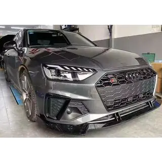 Передня лип накладка 2021-2023 (чорна) Audi A4 B9 2015-2024 рр. фото 1
