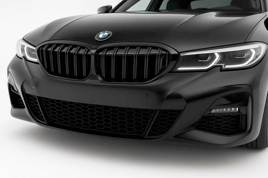 BMW 3 серія G20/G21 2018- рр. Ніздрі M-Look V2 (2018-2022, чорний глянець) Без місця під камеру