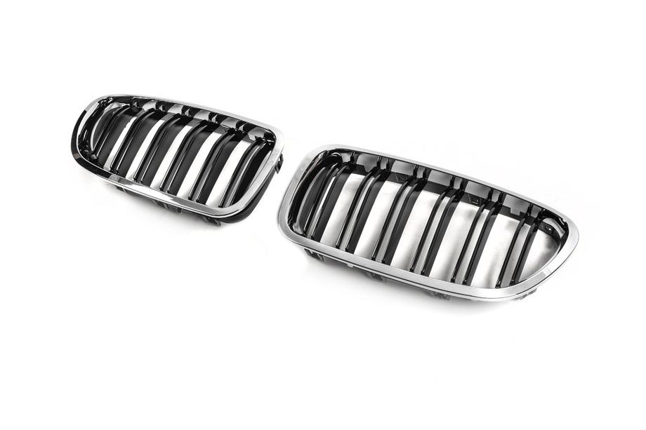 BMW 5 серія F10/F11 2010-2016 рр. Решітка-ніздрі (2 шт, Chrome) Image