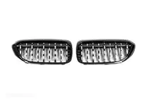 BMW 5 серія G30/G31 2017-2023 рр. Ніздрі Diamond Silver V2 (2017-2020, Чорна окантовка) фото 2