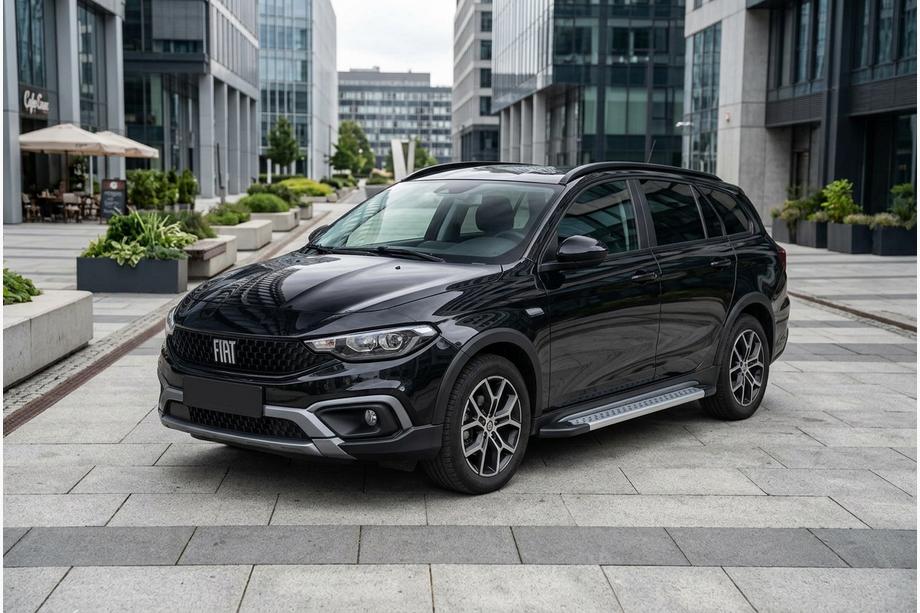 Fiat Tipo Cross 2021- рр. Бокові пороги Vision New Grey (2 шт., Алюміній) Image