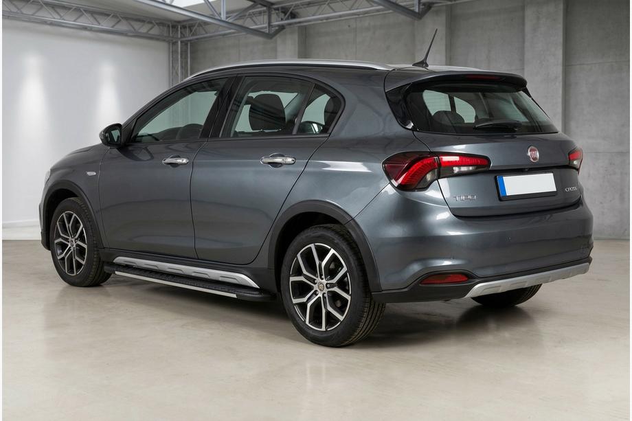 Fiat Tipo Cross 2021- рр. Бокові пороги Bosphorus Grey (2 шт., Алюміній) Image