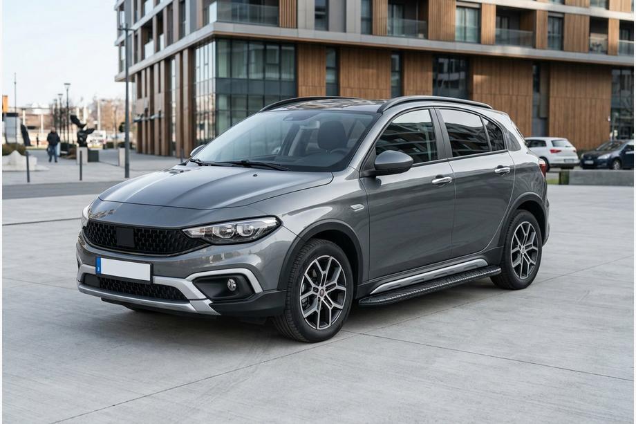 Fiat Tipo Cross 2021- рр. Бокові пороги Bosphorus Black (2 шт., Алюміній) Image