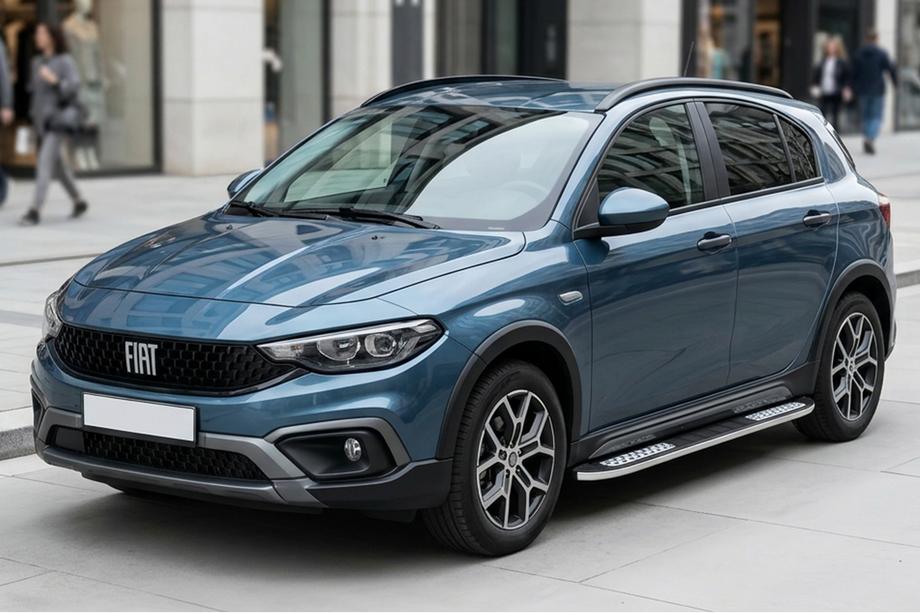 Fiat Tipo Cross 2021- рр. Бокові пороги Tayga V2 (2 шт., Алюміній) Image
