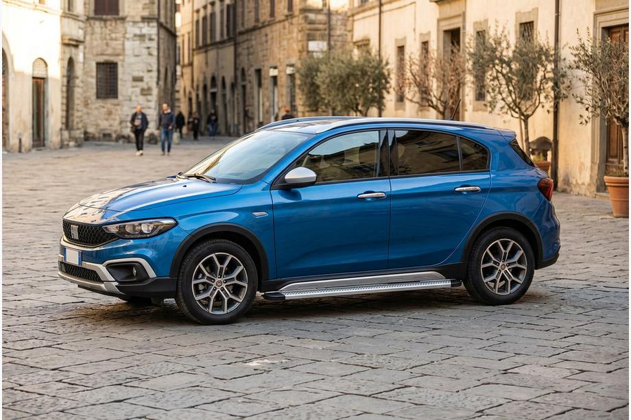 Fiat Tipo Cross 2021- рр. Бокові пороги Maya V2 (2 шт., Алюміній) Image