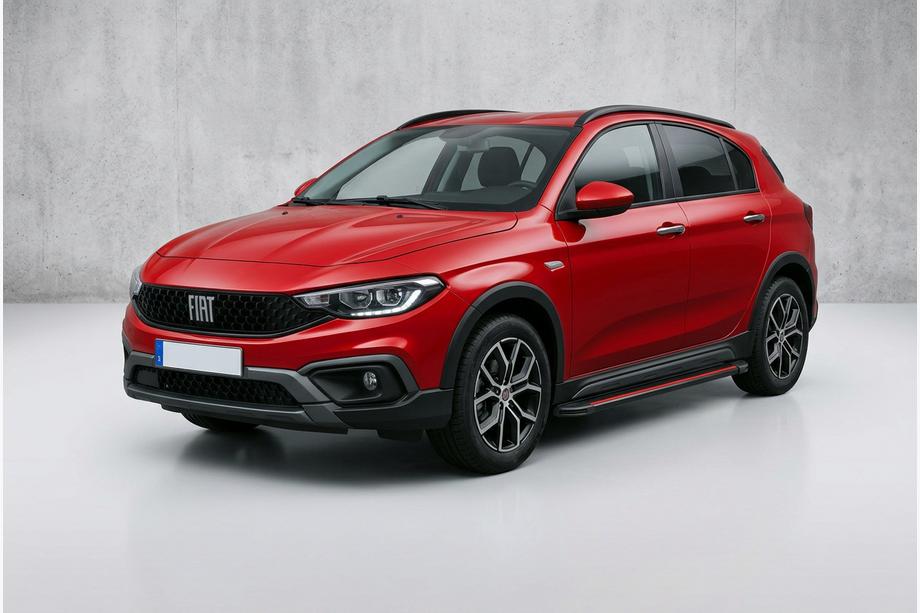 Fiat Tipo Cross 2021- рр. Бокові пороги Maya Red (2 шт., Алюміній) Image