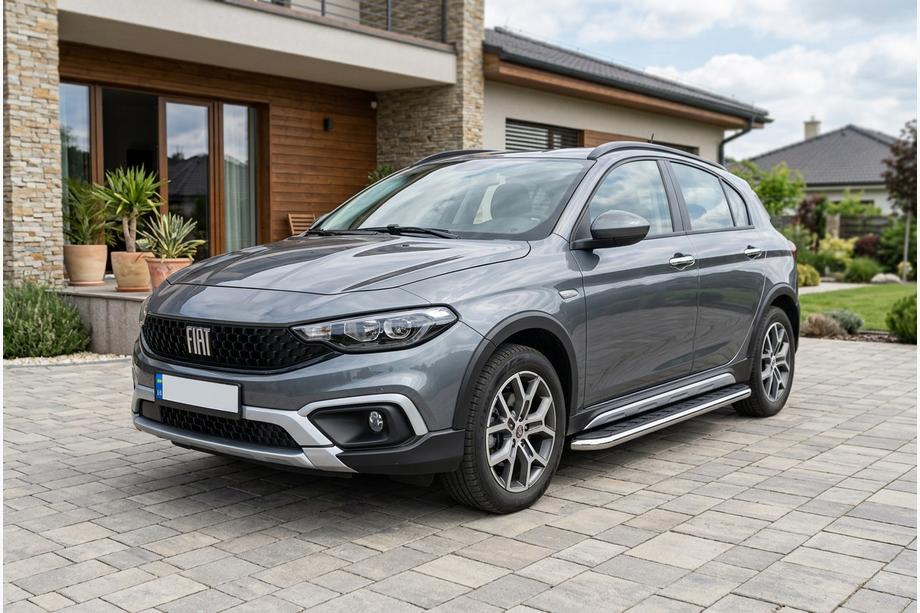 Fiat Tipo Cross 2021- рр. Бокові пороги Maydos V1 (2 шт., Алюміній) Image
