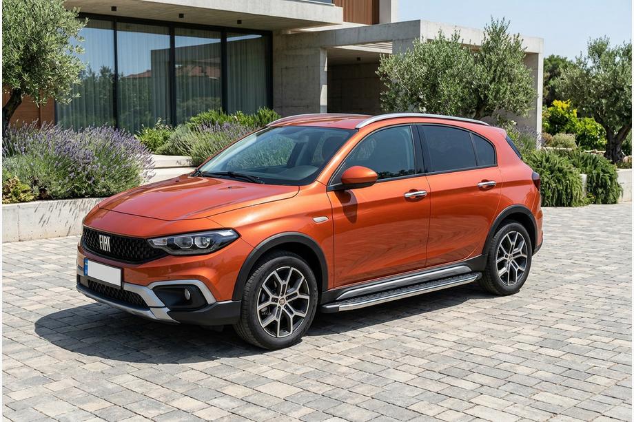 Fiat Tipo Cross 2021- рр. Бокові пороги BlackLine (2 шт., Алюміній) Image