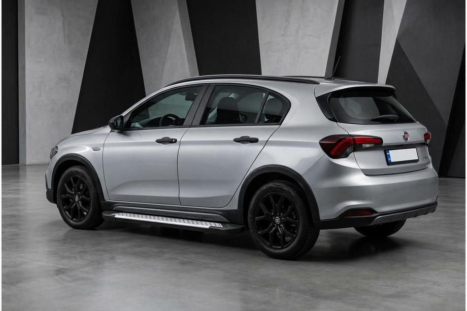 Fiat Tipo Cross 2021- рр. Бокові пороги Allmond Grey (2 шт., Алюміній) Image