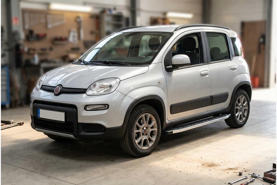Fiat Panda 2011-2023 рр. Бокові пороги Fullmond (2 шт., Алюміній) Image