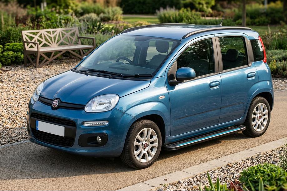 Fiat Panda 2011-2023 рр. Бокові пороги Maya Blue (2 шт., Алюміній) Фото 1