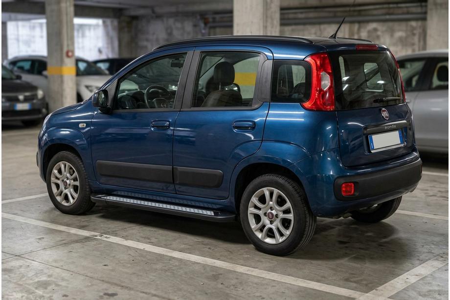 Fiat Panda 2011-2023 рр. Бокові пороги Vision New Black (2 шт., Алюміній) Фото 1