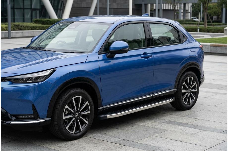Honda HR-V 2021- рр. Бокові пороги BlackLine (2 шт., Алюміній) Фото 1