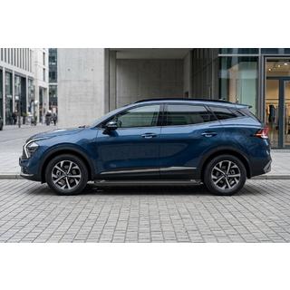 Бокові пороги Allmond Black (2 шт., Алюміній) Kia Sportage 2021- рр. фото 1