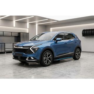 Бокові пороги Maya Blue (2 шт., Алюміній) Kia Sportage 2021- рр. фото 1