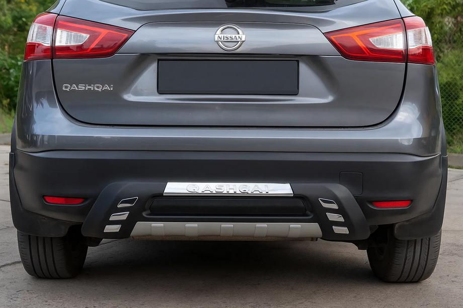 Nissan Qashqai 2014-2021 рр. Задня накладка Libao 2014-2016 (пластик) Фото 1