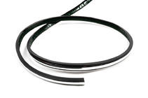 Чорний молдинг із хром смужкою на метраж sal32 (1 метр, 13.5 мм) фото 1