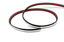 Чорний молдинг із хром смужкою на метраж sal122 (1 метр, 19 мм) фото 1