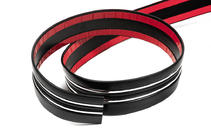 Чорний молдинг із хром смужкою на метраж sal97 (1 метр, 54 мм) фото 1