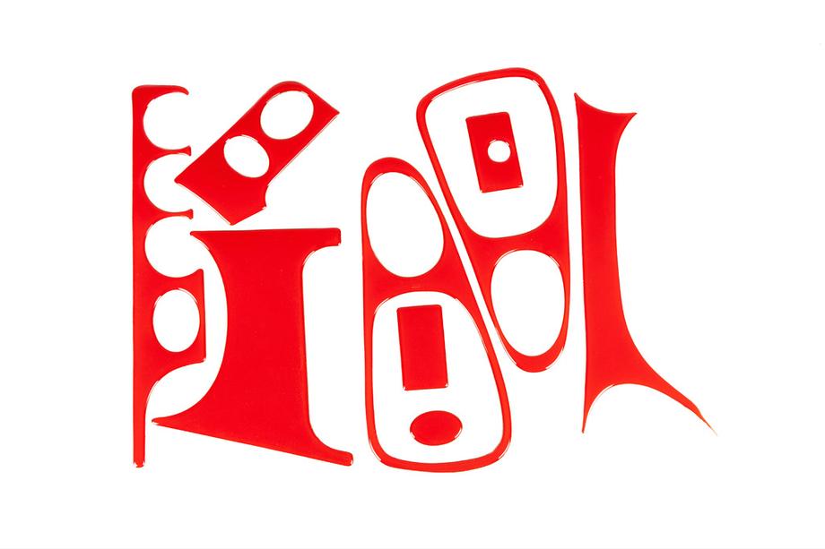 Ford Escort 1995-2000 рр. Накладки на панель (червоний колір) Image