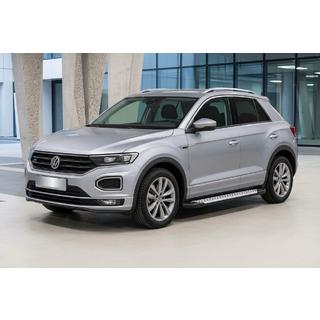 Бокові пороги Allmond Grey (2 шт., Алюміній) Volkswagen T-Roc 2017-2025 рр. фото 1