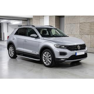 Бокові пороги Tayga Grey (2 шт., Алюміній) Volkswagen T-Roc 2017-2025 рр. фото 1