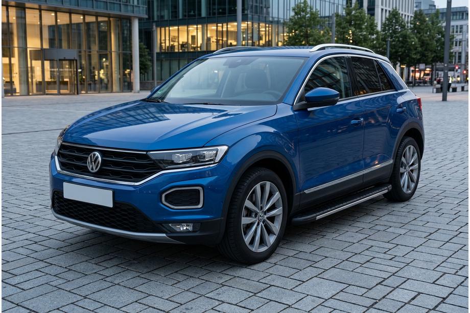 Volkswagen T-Roc 2017-2025 рр. Бокові пороги Bosphore Grey (2 шт., Алюміній) Фото 1