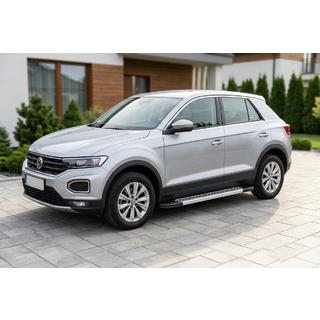 Бокові пороги Vision New Grey (2 шт., Алюміній) Volkswagen T-Roc 2017-2025 рр. фото 1