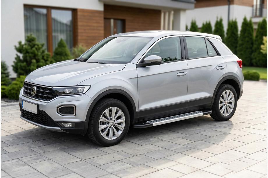 Volkswagen T-Roc 2017-2025 рр. Бокові пороги Vision New Grey (2 шт., Алюміній) Фото 1