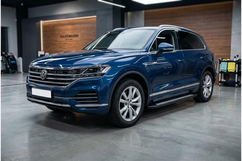 Volkswagen Touareg 2018- рр. Бокові пороги Vision New Black (2 шт., Алюміній) Фото 1